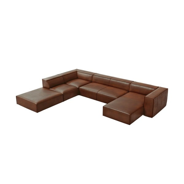 Divano angolare in pelle marrone cognac (angolo sinistro) Madame - Windsor & Co Sofas-image-3