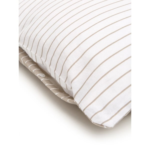 Biancheria da letto in flanella bianca e beige per letto singolo , 155 x 220 cm Talin - Westwing Collection-image-4