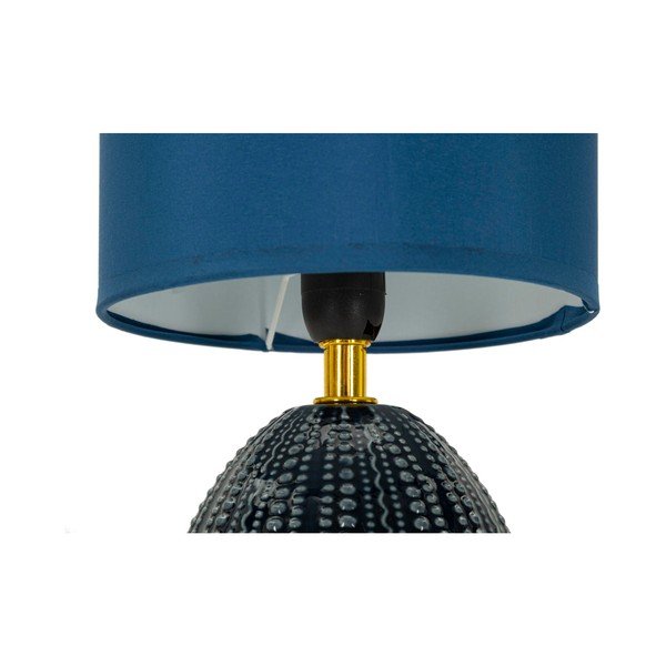 Lampada da tavolo blu in ceramica con paralume in tessuto (altezza totale 30,5 cm) Flavi – Mauro Ferretti-image-4