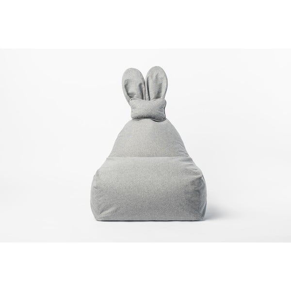 Pouf a sacco per bambini grigio chiaro Funny Bunny – The Brooklyn Kids-image-1