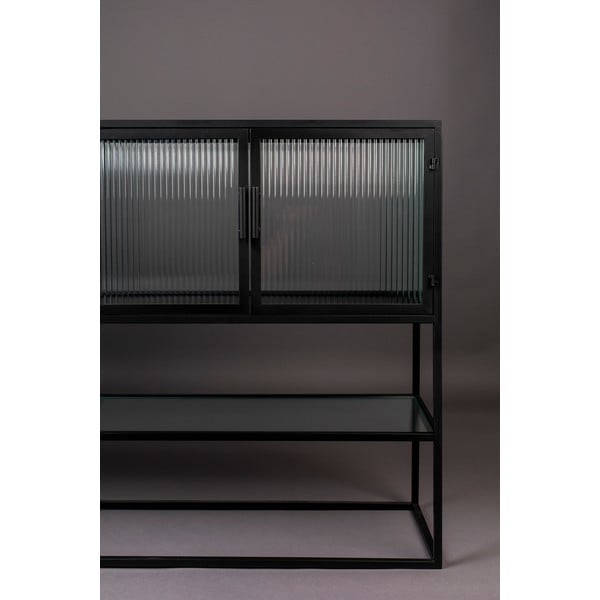 Vetrina in metallo nero 150x90 cm Boli - Dutchbone-image-4