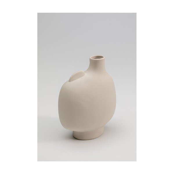 Vaso in ceramica beige dipinto a mano Spherical Face - Kare Design-image-3