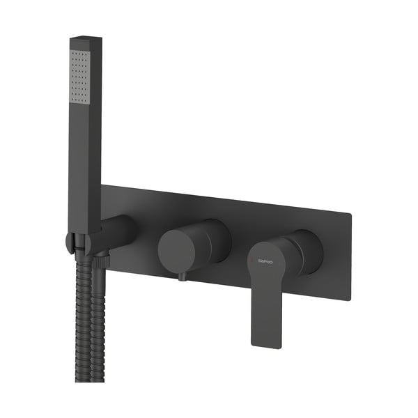 Rubinetto per doccia in nero opaco da incasso (con due uscite) Pax – Sapho-image-2