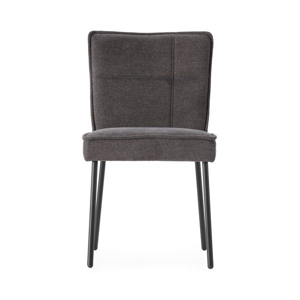 Sedie da pranzo in set grigio scuro imbottito 2 pz Vesta – MOME-image-2