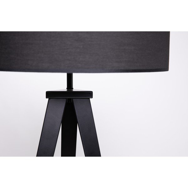 Lampada da terra con gambe in metallo e paralume nero Kiki - Bonami Essentials-image-1