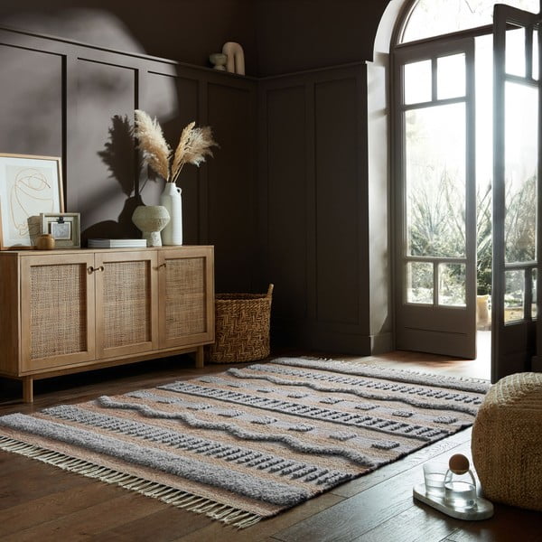 Tappeto grigio chiaro/naturale 120x170 cm Medina - Flair Rugs-image-1