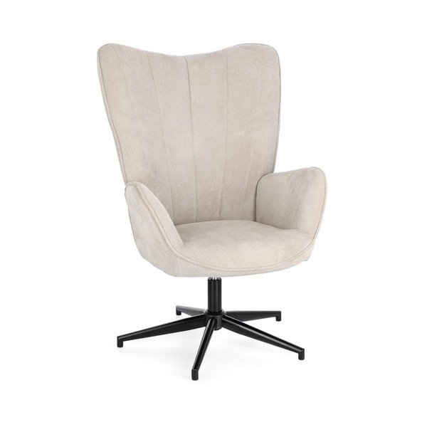 Poltrona beige girevole Inas – Bizzotto