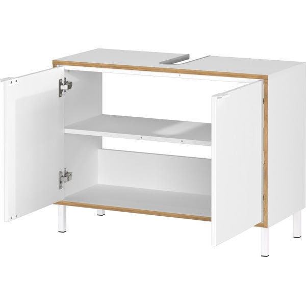 Mobile da lavabo bianco alto 80x60 cm Topeka – Germania-image-3