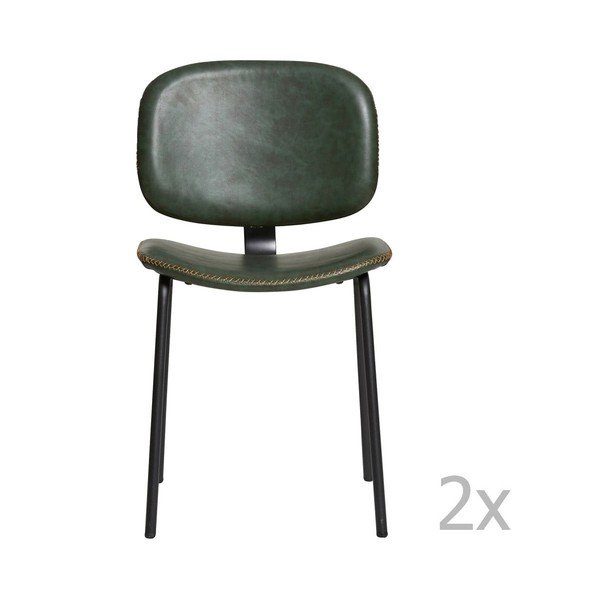 Set di 2 sedie da pranzo verdi Mali - Marckeric