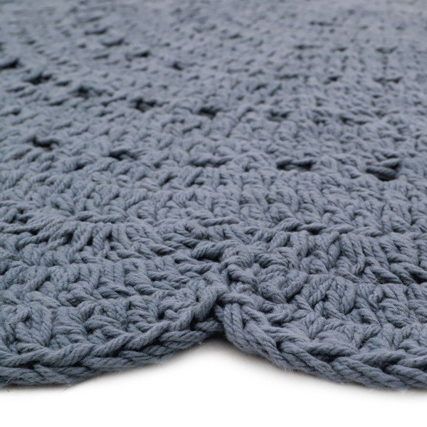 Tappeto grigio in cotone lavorato a mano, ø 120 cm Alma - Nattiot-image-3