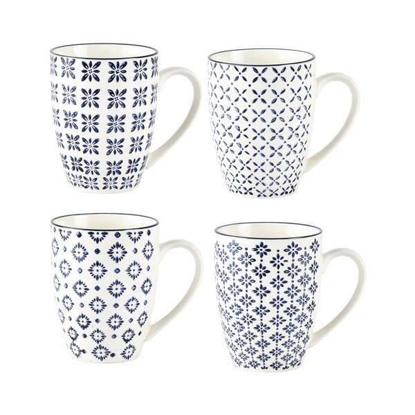Set di 4 tazze in ceramica Pattern Classic, 350 ml - Villa Collection