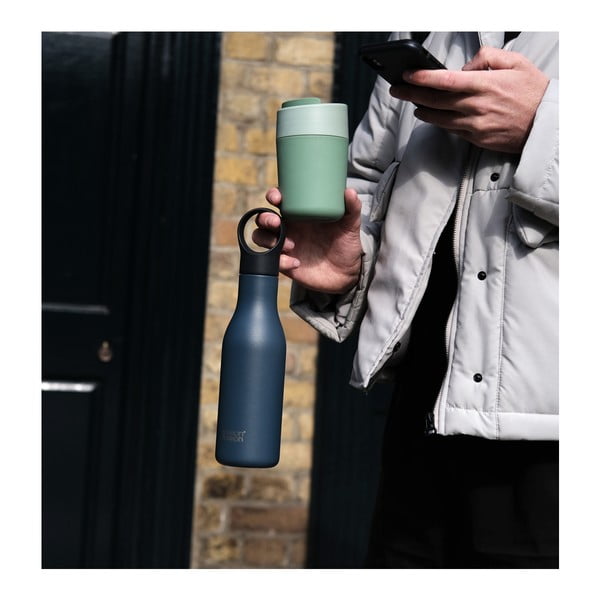 Bottiglia da viaggio in acciaio inox blu scuro 500 ml Loop - Joseph Joseph-image-2