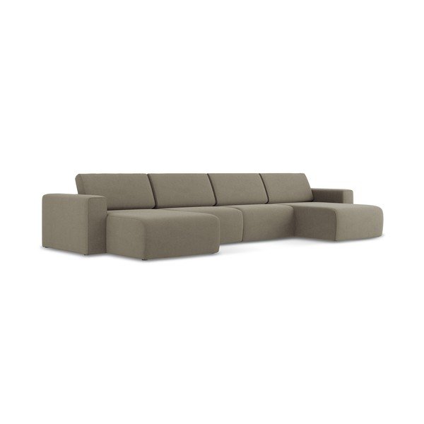 Divano angolare marrone chiaro Kalea – Makamii-image-2
