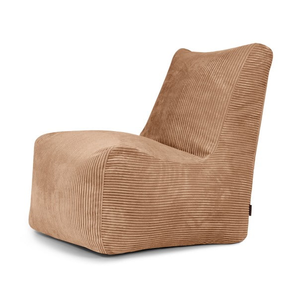 Puof a sacco marrone con rivestimento in velluto a coste Seat Lounge – SLOWDOWN