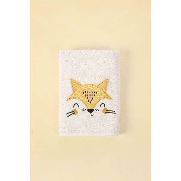 Asciugamano per bambini in cotone crema 50x75 cm Foxy - Foutastic