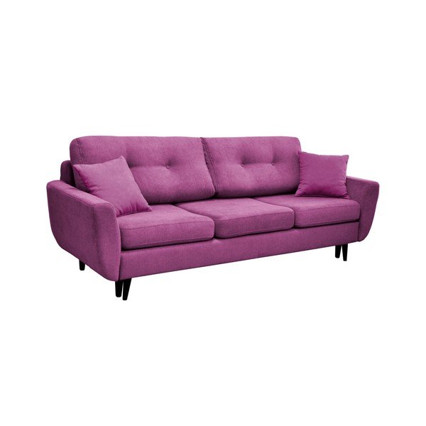 Divano letto a tre posti viola con gambe nere Jasmin - Mazzini Sofas-image-3