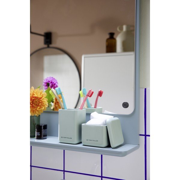 Organizer da bagno in poliresina verde chiaro per dischetti di cotone Tom Tailor T-Rounded – Wenko-image-3