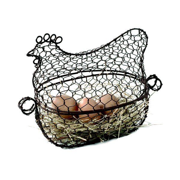 Cestino per uova in metallo Gallina - Antic Line