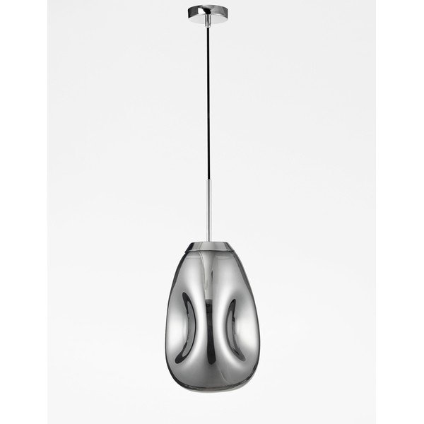 Lampadario color argento lucido in vetro ø 22 cm Lava – Nova Luce-image-4