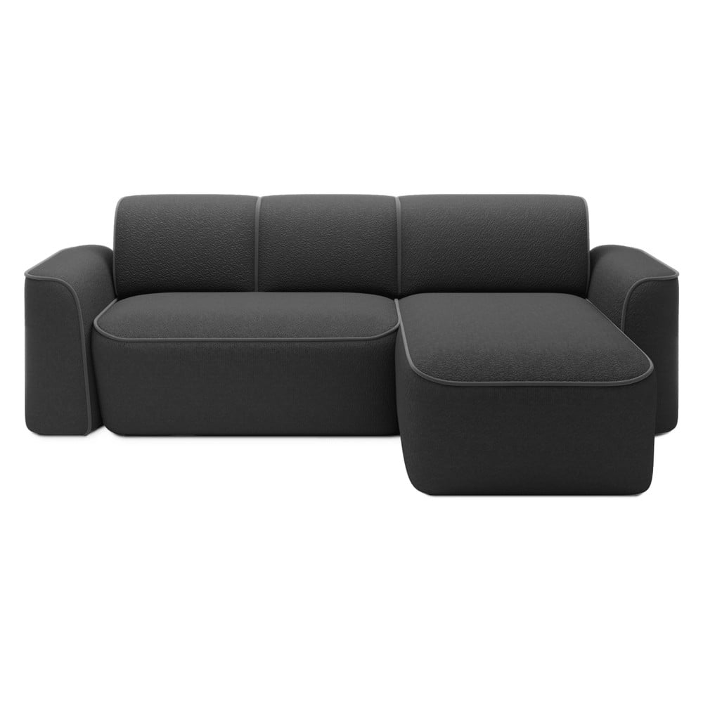 Divano angolare grigio scuro reclinabile (con penisola a destra/con chaise lounge) con rivestimento in bouclé Ume – ELTAP | Divani ad angolo