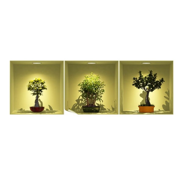 Set di 3 adesivi con effetto 3D Alberi Bonsai su Spot - Ambiance-image-1