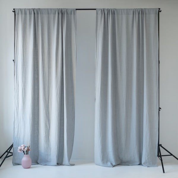 Tenda in lino grigio con tunnel Night Time, 250 x 140 cm Light Grey - Linen Tales