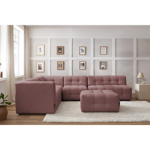 Divano angolare rosa scuro (angolo sinistro) Kleber - Bobochic Paris-image-1