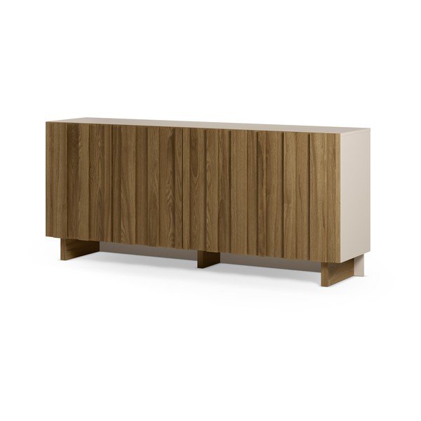 Credenza color crema/di colore naturale in pino massiccio 180x78x43 cm Marlo – Marckeric-image-4