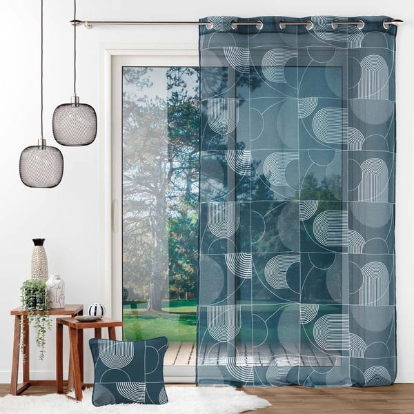 Tenda in voile blu scuro 140x280 cm Esquisse - douceur d'intérieur-image-2