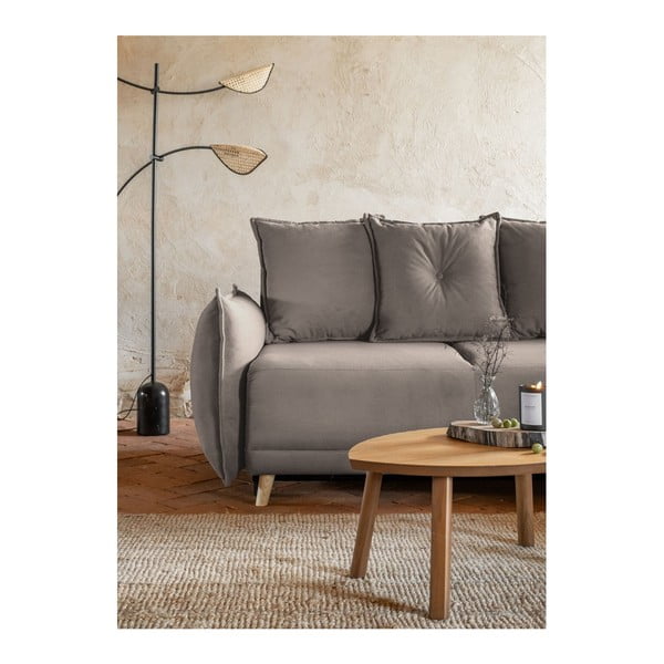 Divano letto in velluto a coste marrone chiaro (variabile) Lazy Lukka - Miuform-image-4