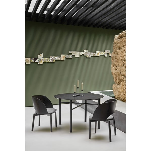 Tavolo da pranzo rotondo nero , ø 120 cm Junco - Teulat-image-1