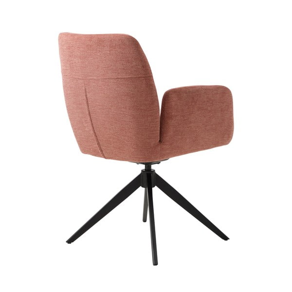 Sedia da pranzo rosa in imbottito con braccioli Roxana – Unique Furniture-image-4
