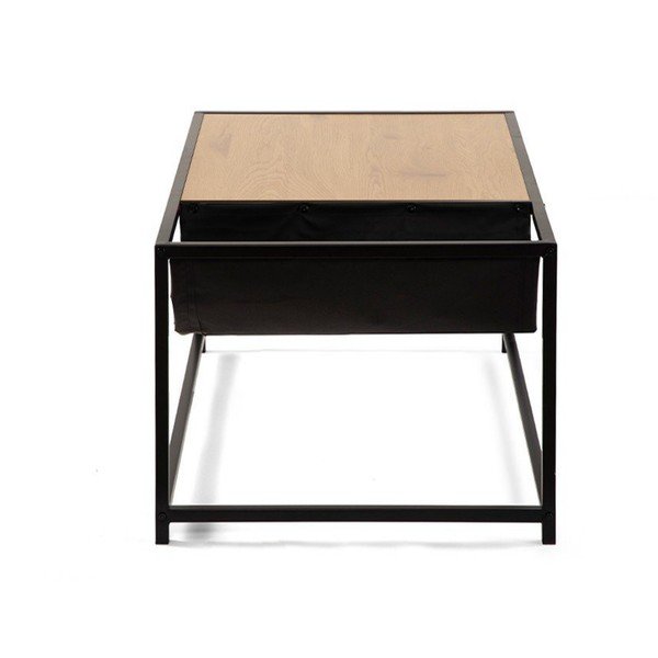 Tavolino da salotto nero/di colore naturale con effetto rovere 60x99 cm Bayen – Bonami Essentials-image-3