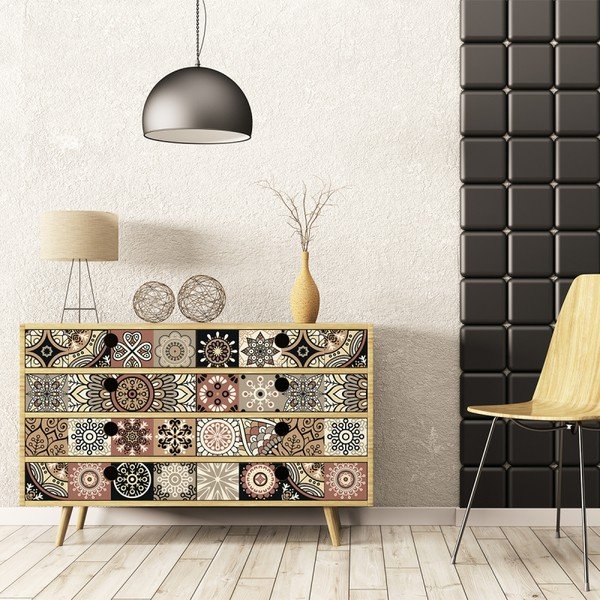 Set di 30 adesivi per mobili Piastrelle Adesive Per Mobili Cineloto Mento, 15 x 15 cm - Ambiance