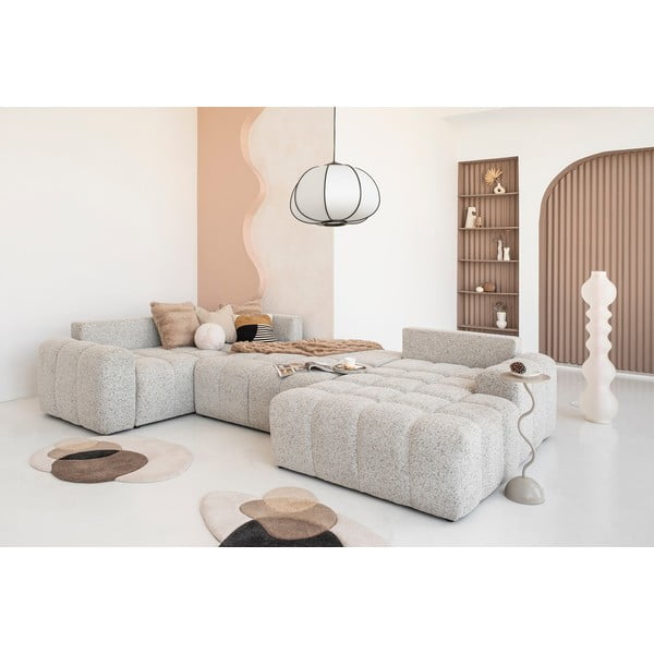 Divano angolare componibile beige allungabile/con contenitore (con penisola a sinistra) Lulu – Miuform-image-1