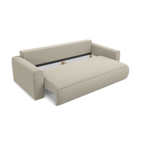 Divano beige allungabile/con contenitore con rivestimento in velluto 238 cm Kapua – Makamii-image-4