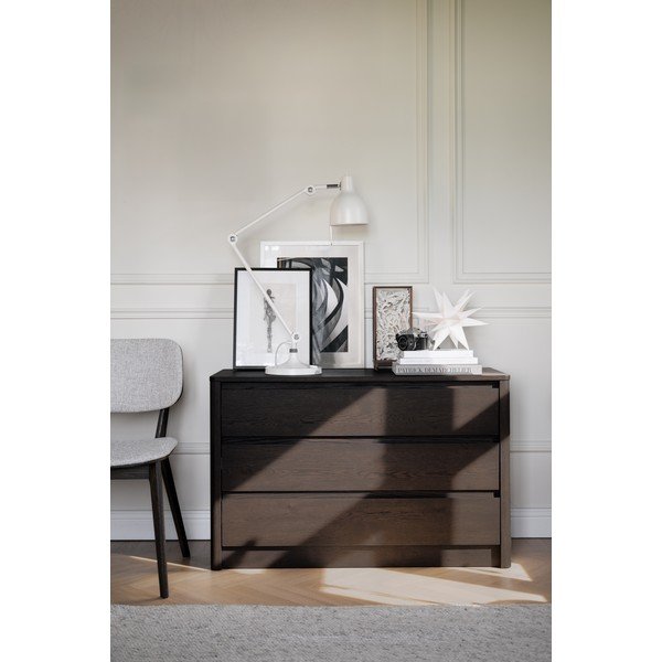 Credenza colore naturale scuro con effetto rovere 110x70x45 cm Melstone – Rowico-image-1