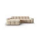Divano angolare in velluto beige (angolo sinistro) Kendal - Micadoni Home