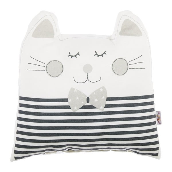 Cuscino per bambini in misto cotone grigio Mike & Co. NEW YORK Cuscino giocattolo Big Cat, 29 x 29 cm - Mike & Co. NEW YORK