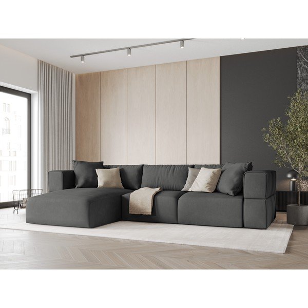 Divano angolare grigio scuro, angolo sinistro Esther - Milo Casa-image-1