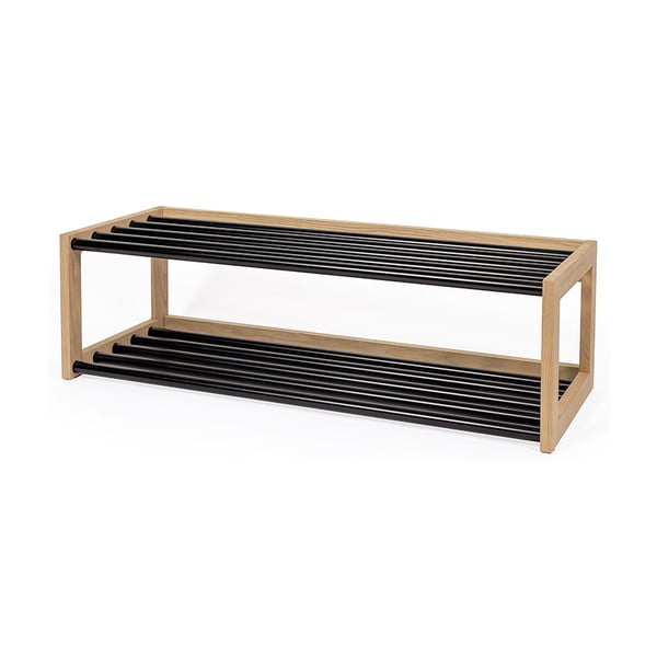 Scarpiera in metallo nero/naturale Slussen - Woodman-image-3