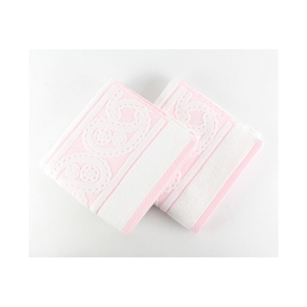 Set di 2 asciugamani Hurrem White, 50x90 cm - Foutastic
