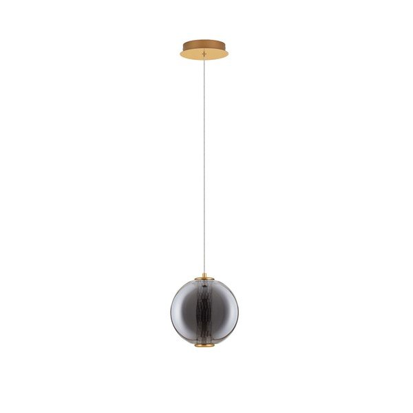 Lampadario LED grigio in metallo con paralume in vetro ø 22 cm Navi – Nova Luce