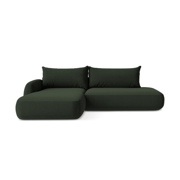 Divano angolare verde scuro allungabile (con penisola a sinistra/con chaise lounge) Hale – Makamii