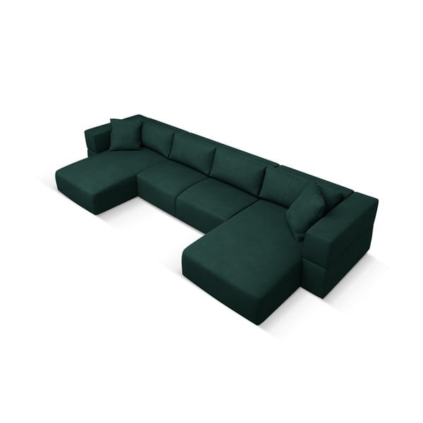 Divano a U angolare verde Esther - Milo Casa-image-2