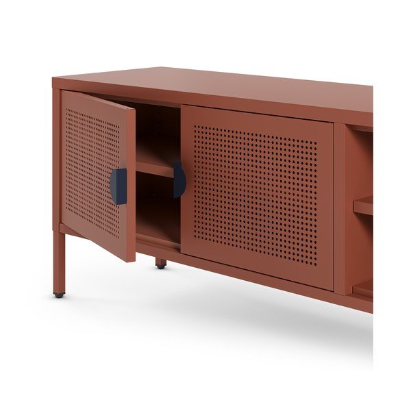 Mobile TV color terracotta in metallo 160x50x35 cm Sayla – Marckeric-image-2