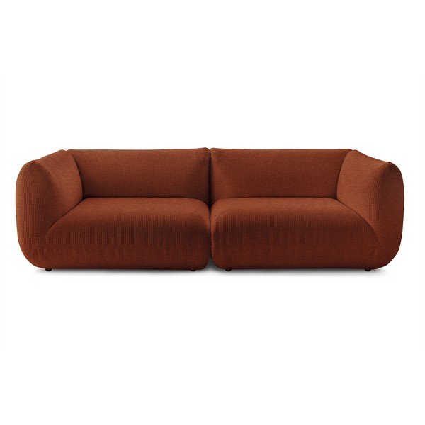 Divano in velluto a coste arancione 260 cm Lecomte - Bobochic Paris