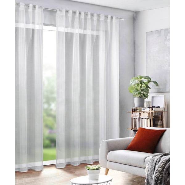 Tenda sottile bianca in voile 135x245 cm Uni – Sehlbach-image-1