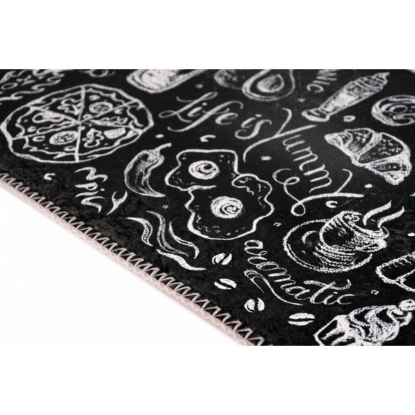 Tappeto nero lavabile 50x80 cm Life Is Yummy – Vitaus-image-2