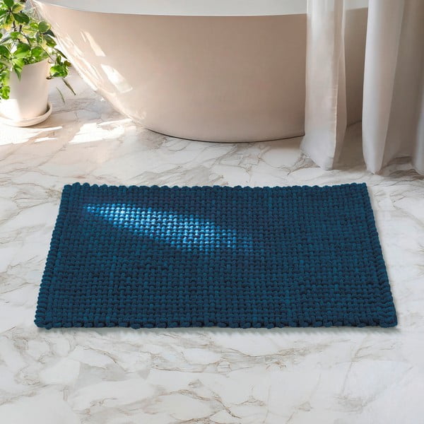 Tappetino per il bagno blu scuro in tessuto 50x80 cm Covelo – Wenko-image-1